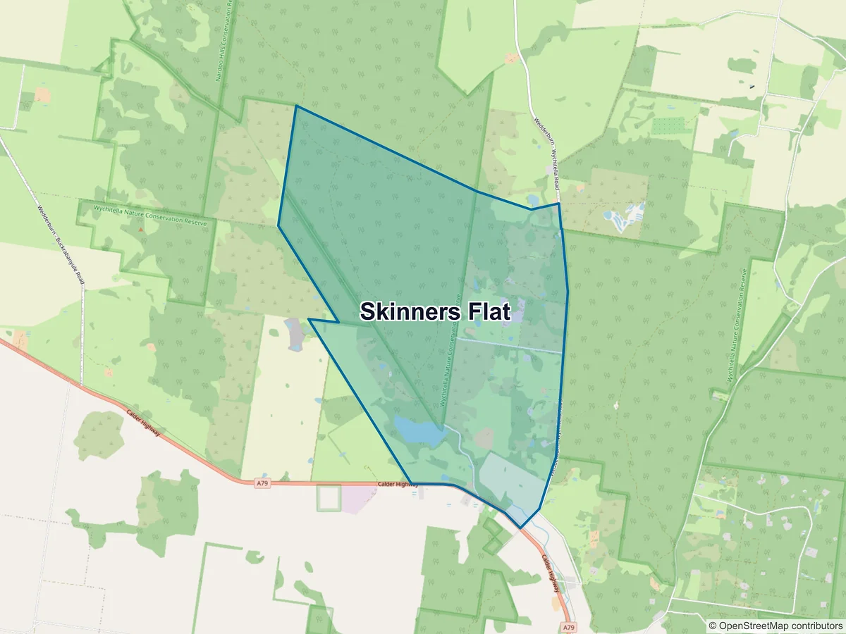 Map of Skinners Flat, VIC, Australia