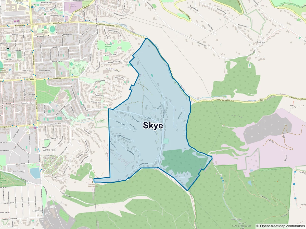 Map of Skye, SA, Australia
