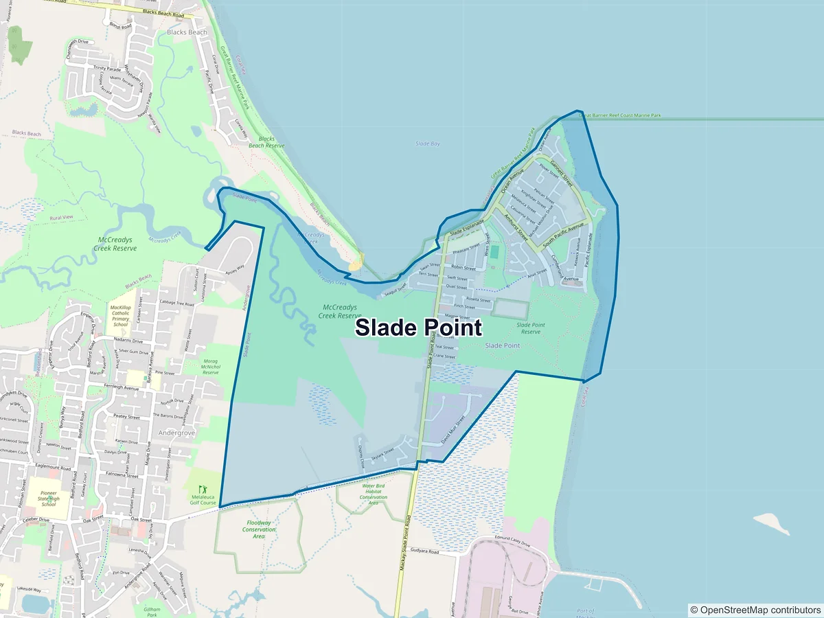 Map of Slade Point, QLD, Australia