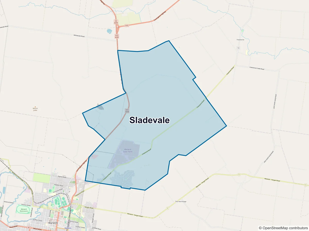 Map of Sladevale, QLD, Australia