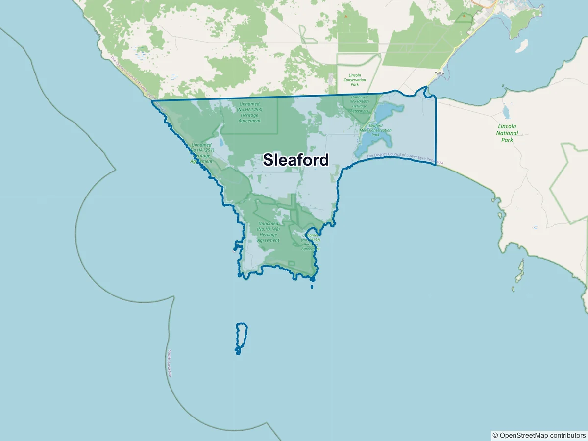 Map of Sleaford, SA, Australia