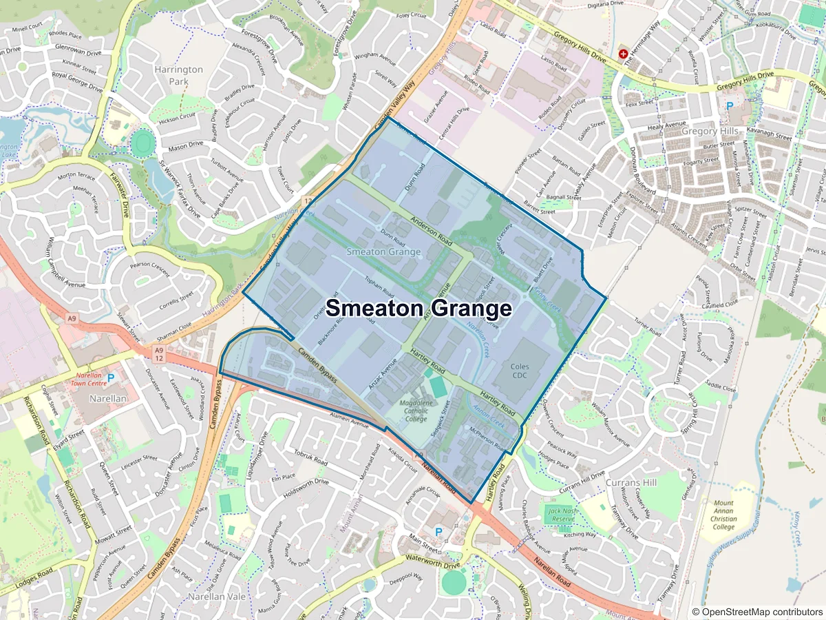 Map of Smeaton Grange, NSW, Australia