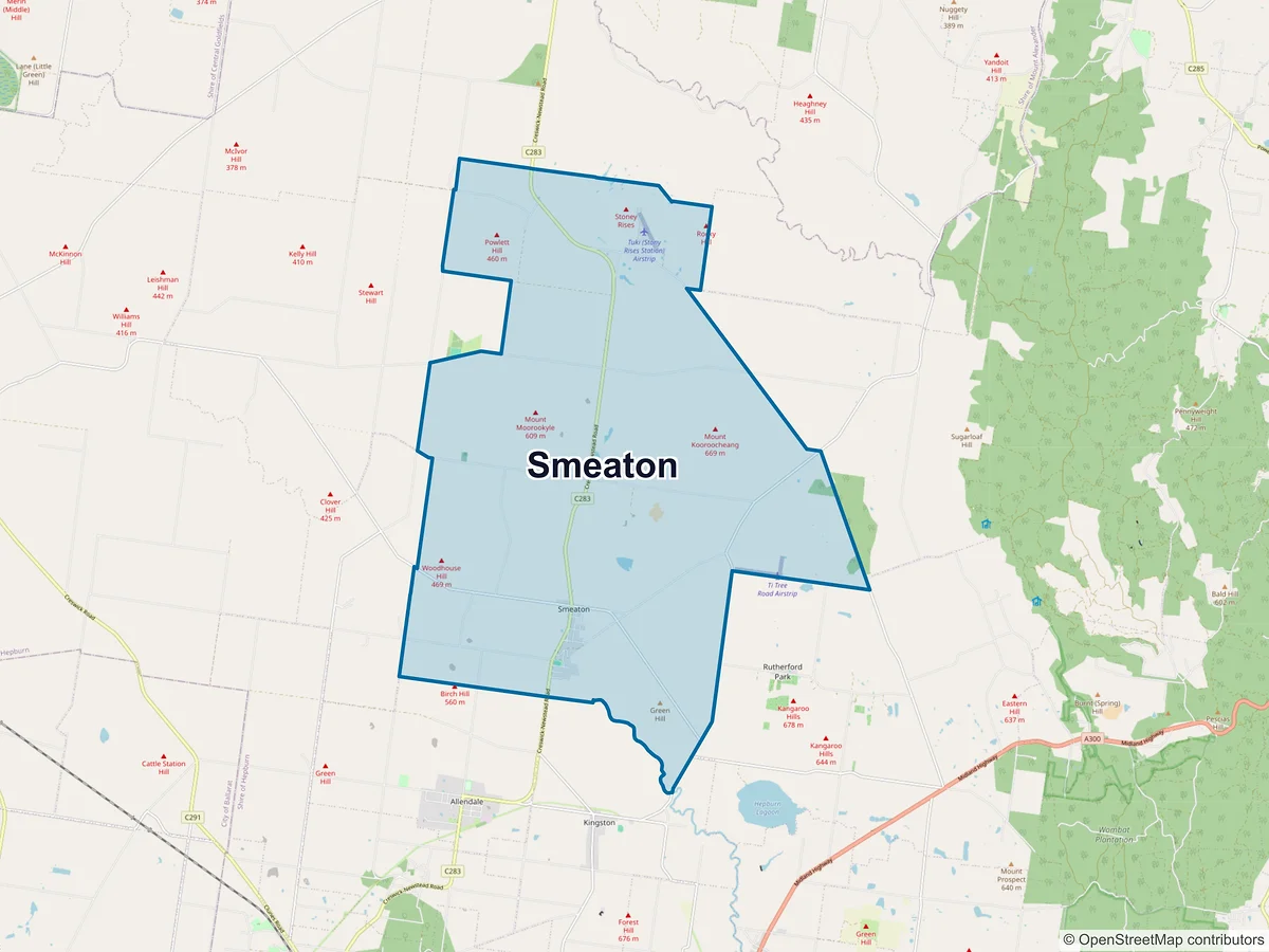 Map of Smeaton, VIC, Australia