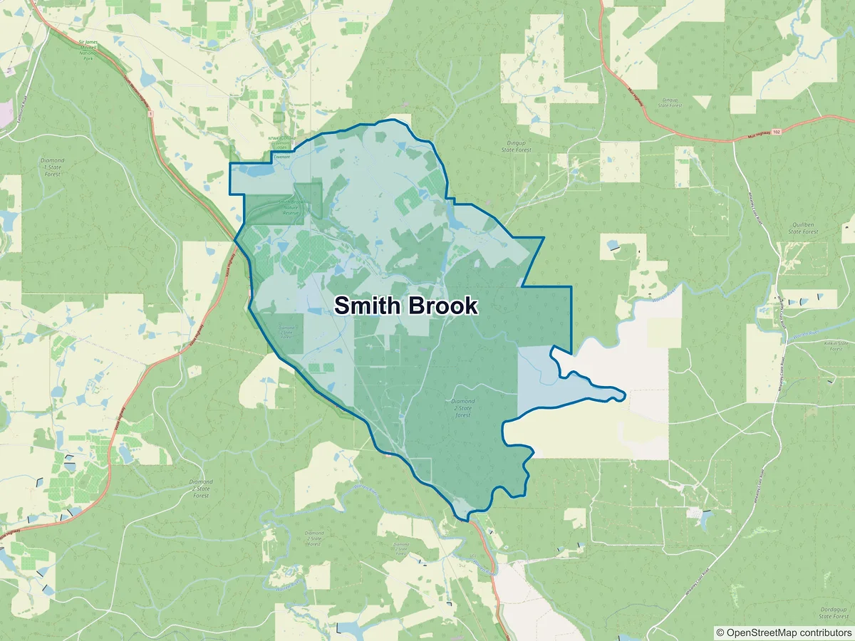Map of Smith Brook, WA, Australia
