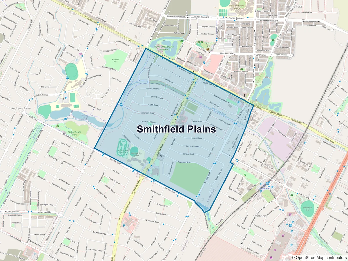 Map of Smithfield Plains, SA, Australia