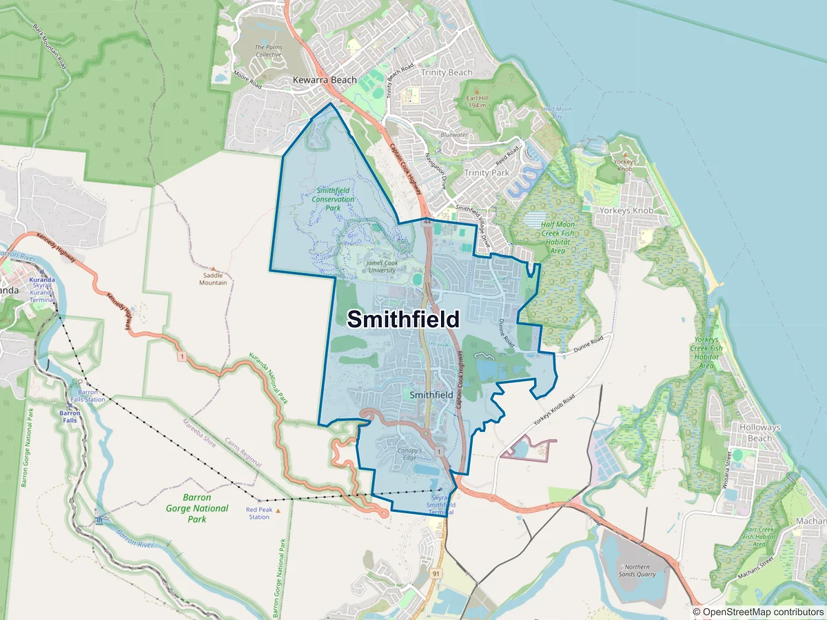 Map of Smithfield, QLD, Australia