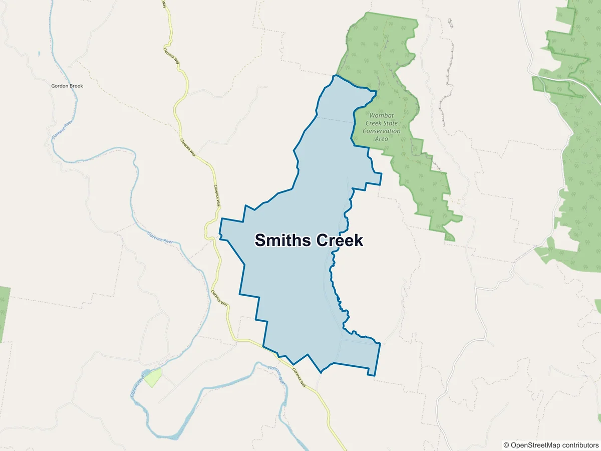 Map of Smiths Creek, NSW, Australia