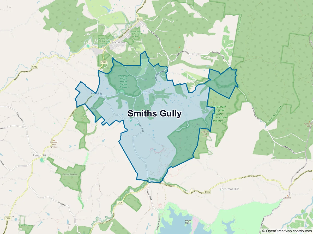 Map of Smiths Gully, VIC, Australia