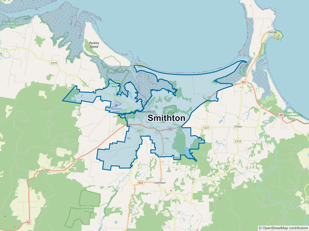 Map of Smithton, TAS, Australia