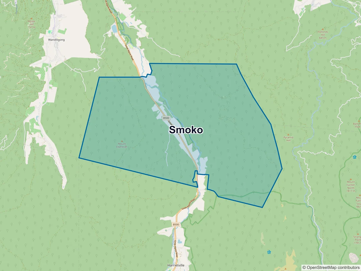Map of Smoko, VIC, Australia