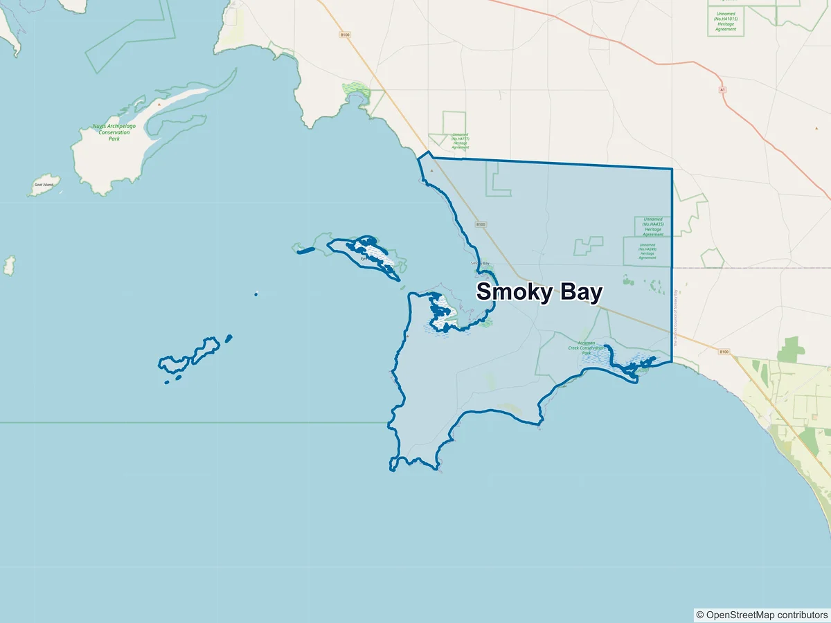 Map of Smoky Bay, SA, Australia