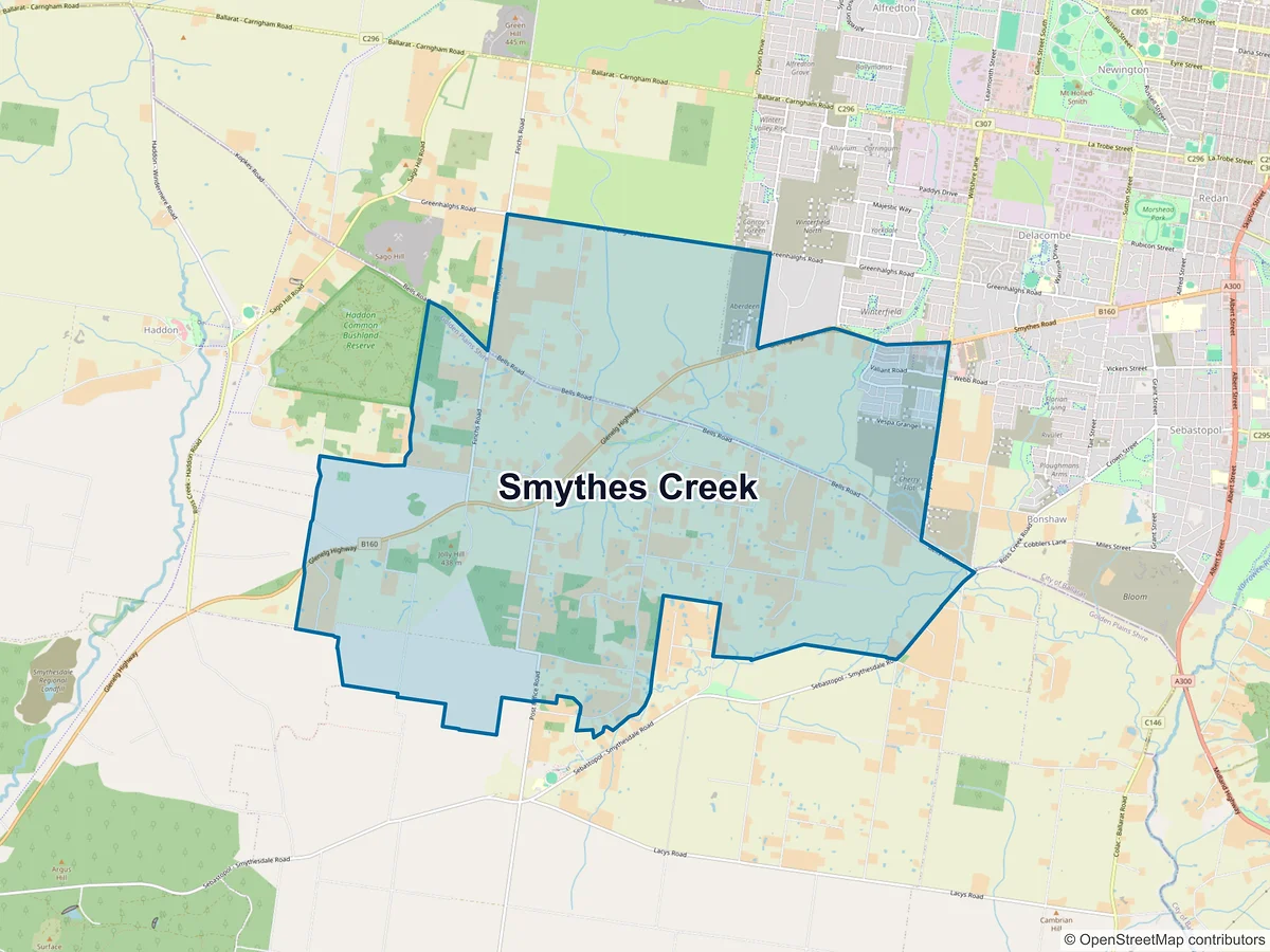 Map of Smythes Creek, VIC, Australia