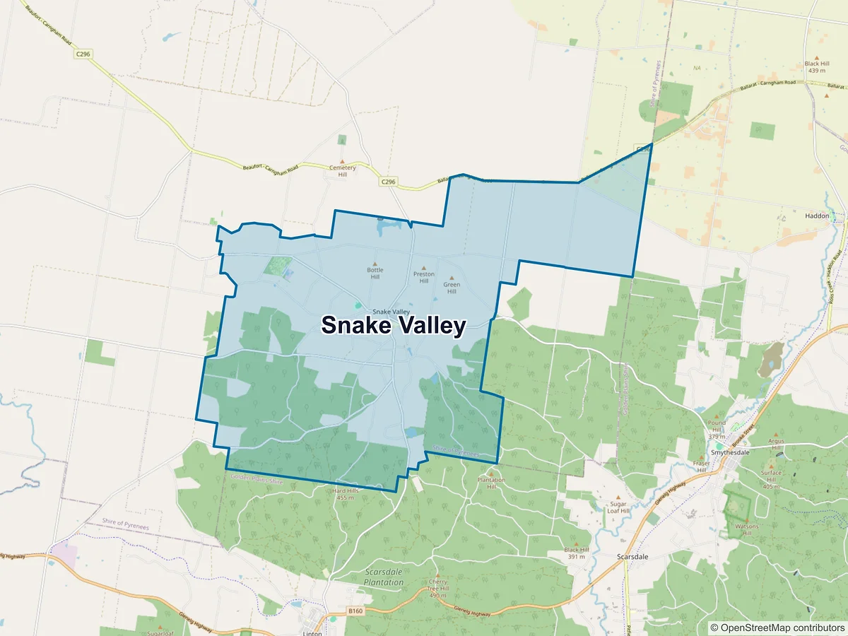 Map of Snake Valley, VIC, Australia