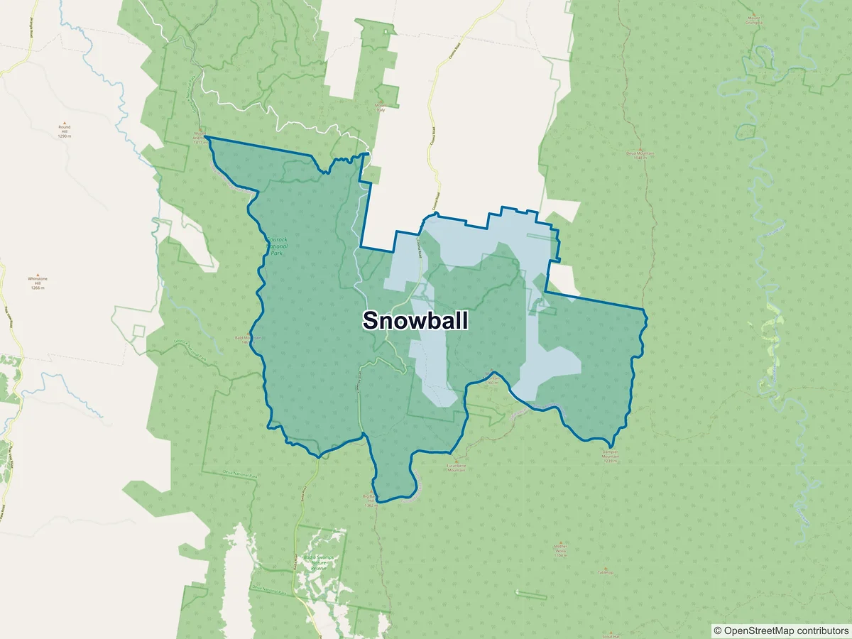Map of Snowball, NSW, Australia