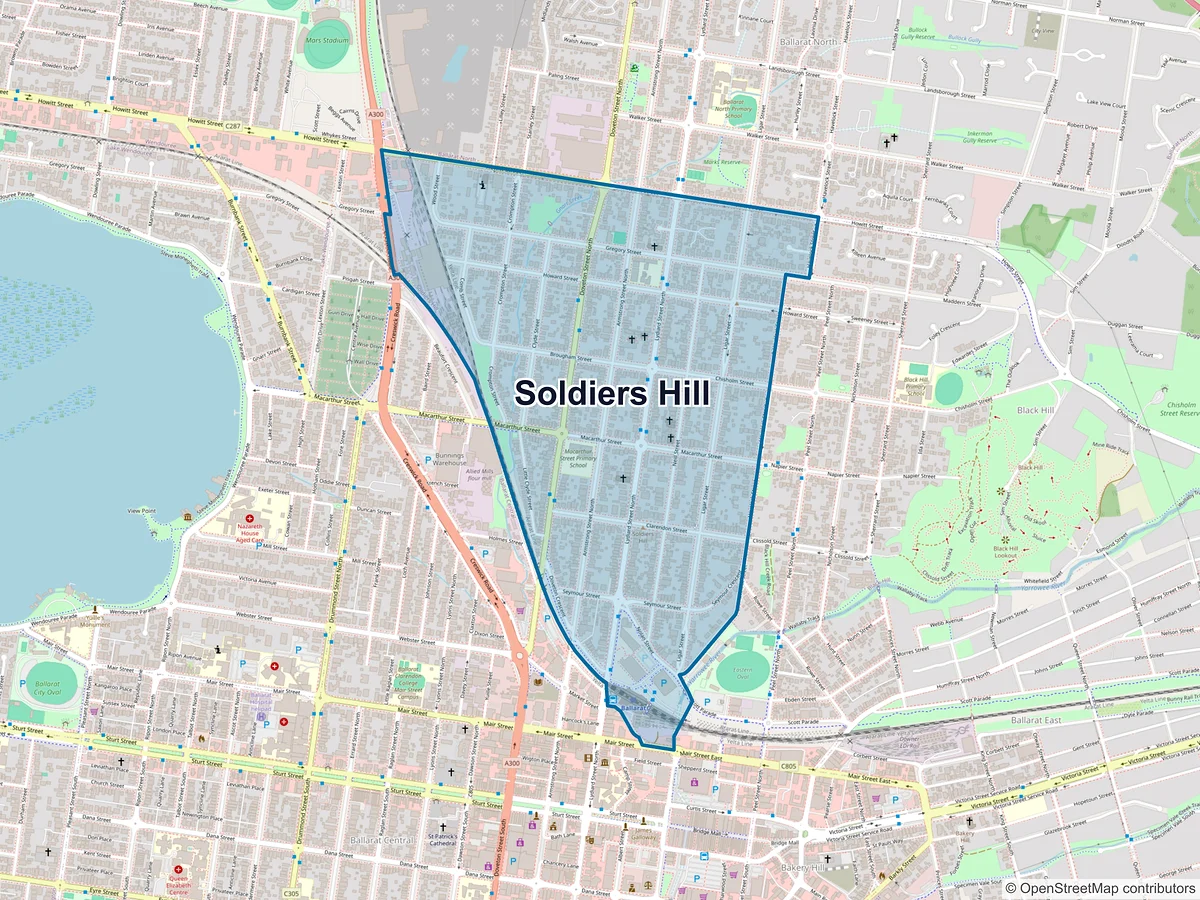 Map of Soldiers Hill, VIC, Australia