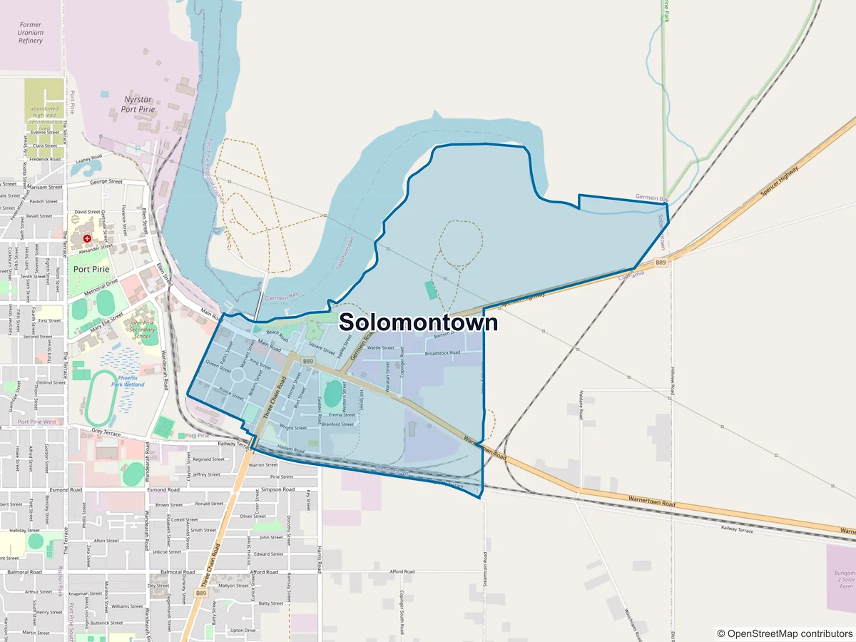 Map of Solomontown, SA, Australia