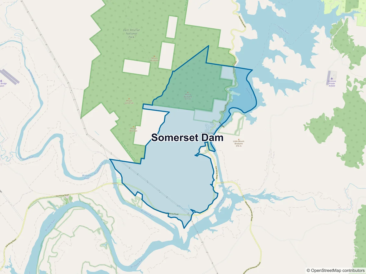 Map of Somerset Dam, QLD, Australia