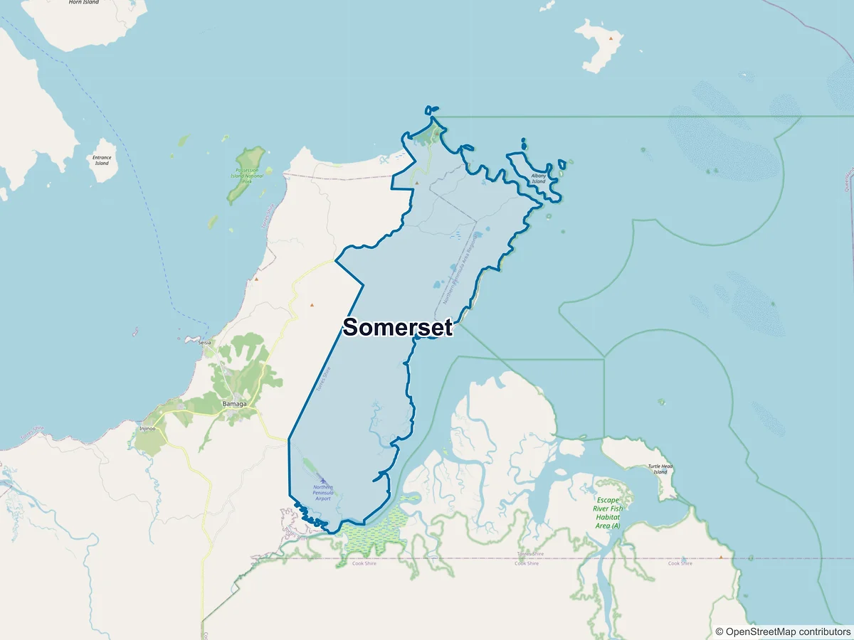 Map of Somerset, QLD, Australia