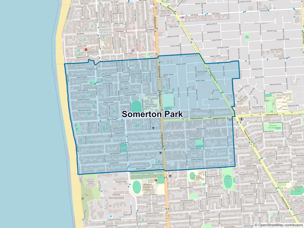 Map of Somerton Park, SA, Australia