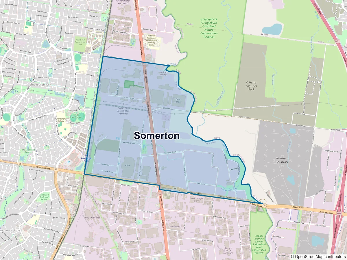 Map of Somerton, VIC, Australia