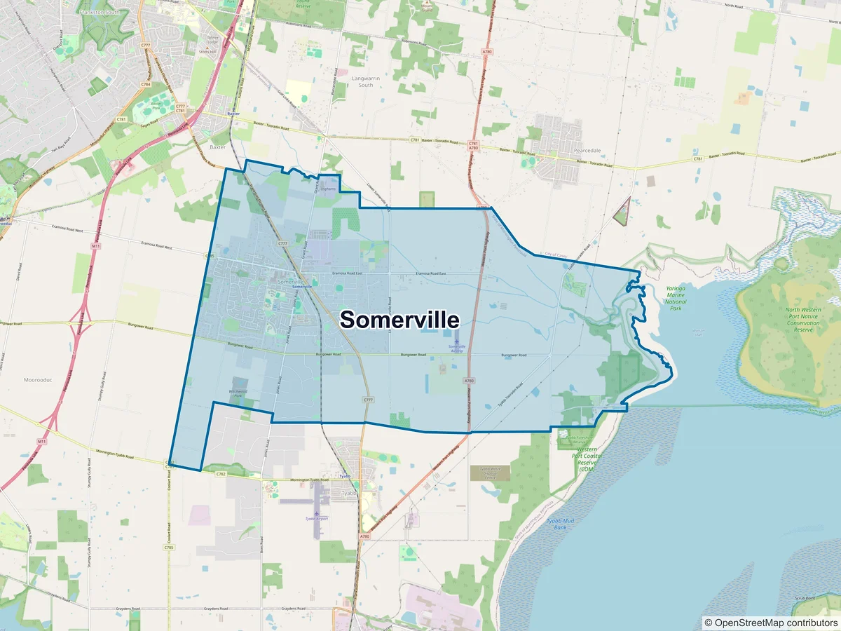 Map of Somerville, VIC, Australia