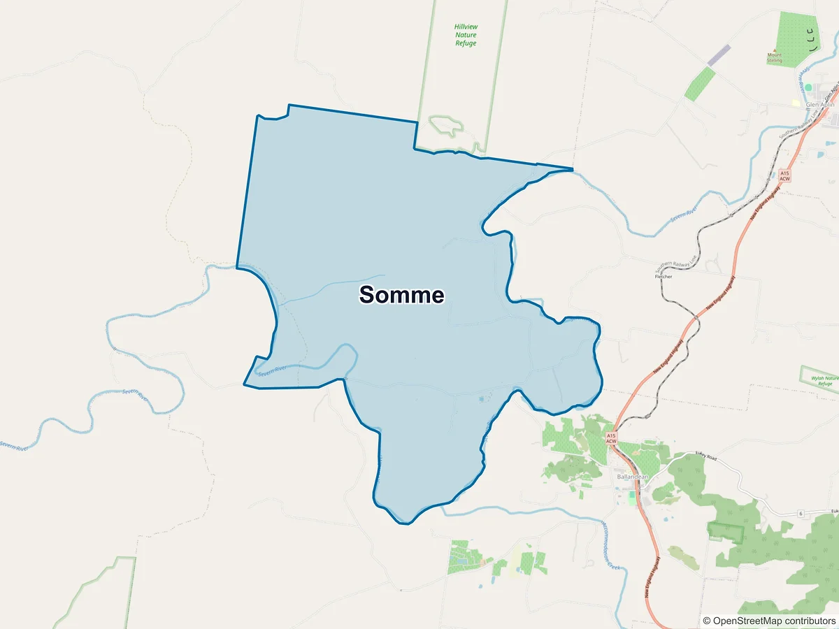 Map of Somme, QLD, Australia