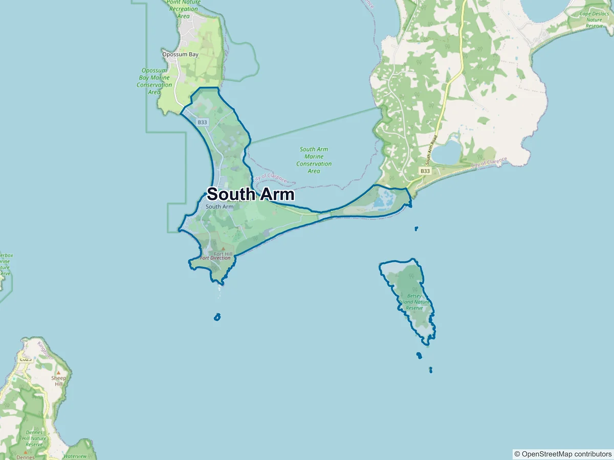 Map of South Arm, TAS, Australia