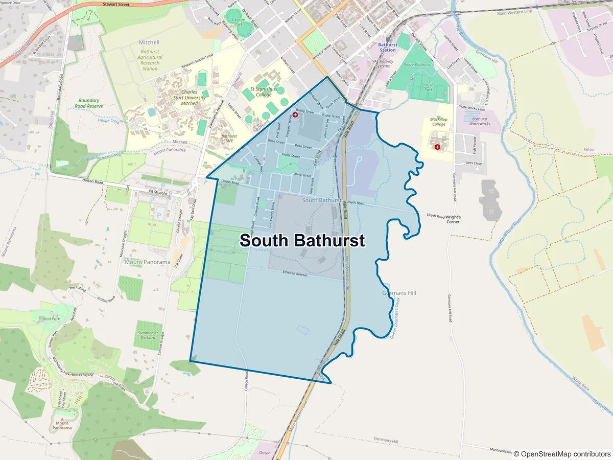 Map of South Bathurst, NSW, Australia