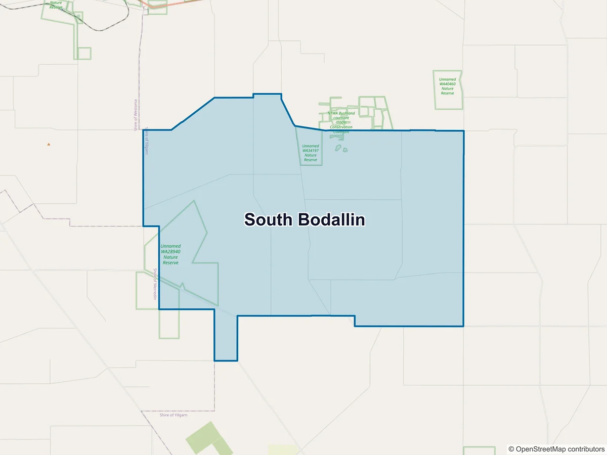 Map of South Bodallin, WA, Australia
