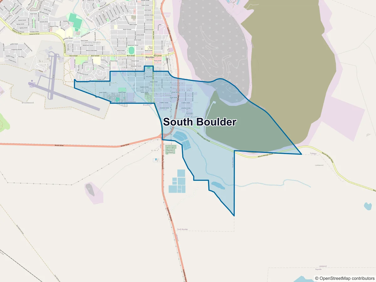 Map of South Boulder, WA, Australia