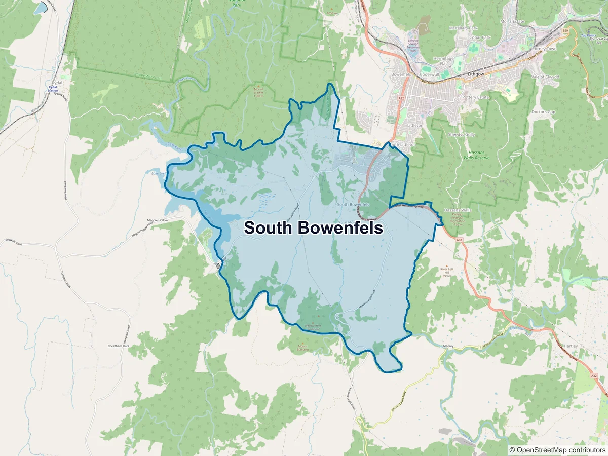 Map of South Bowenfels, NSW, Australia