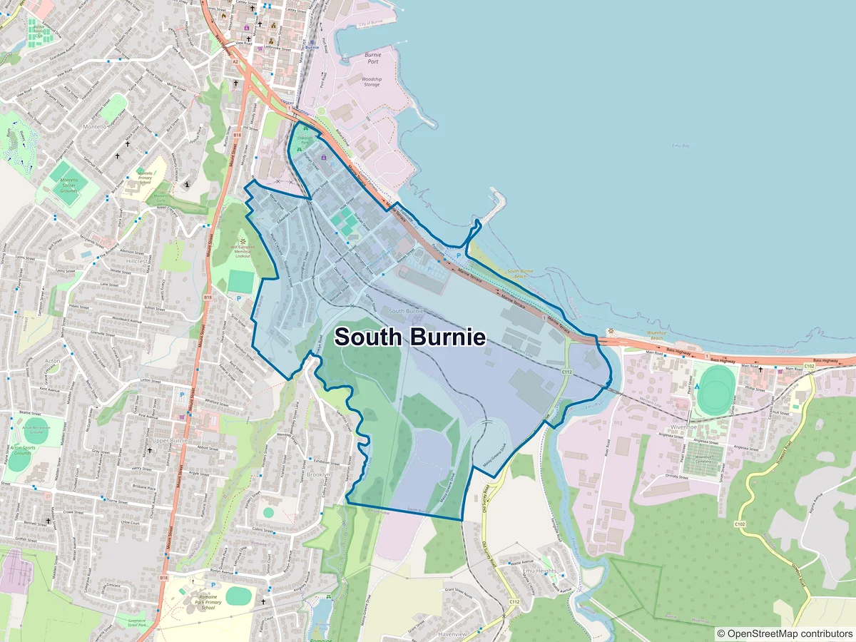 Map of South Burnie, TAS, Australia