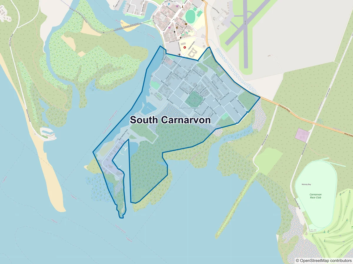Map of South Carnarvon, WA, Australia