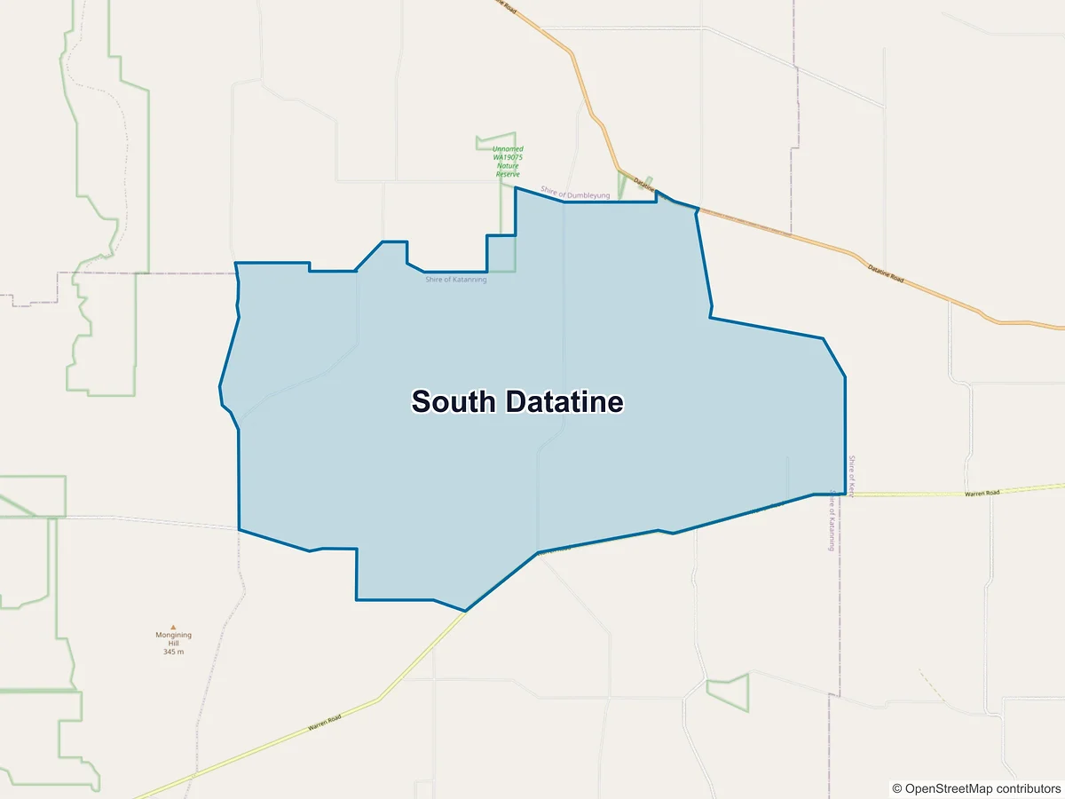 Map of South Datatine, WA, Australia