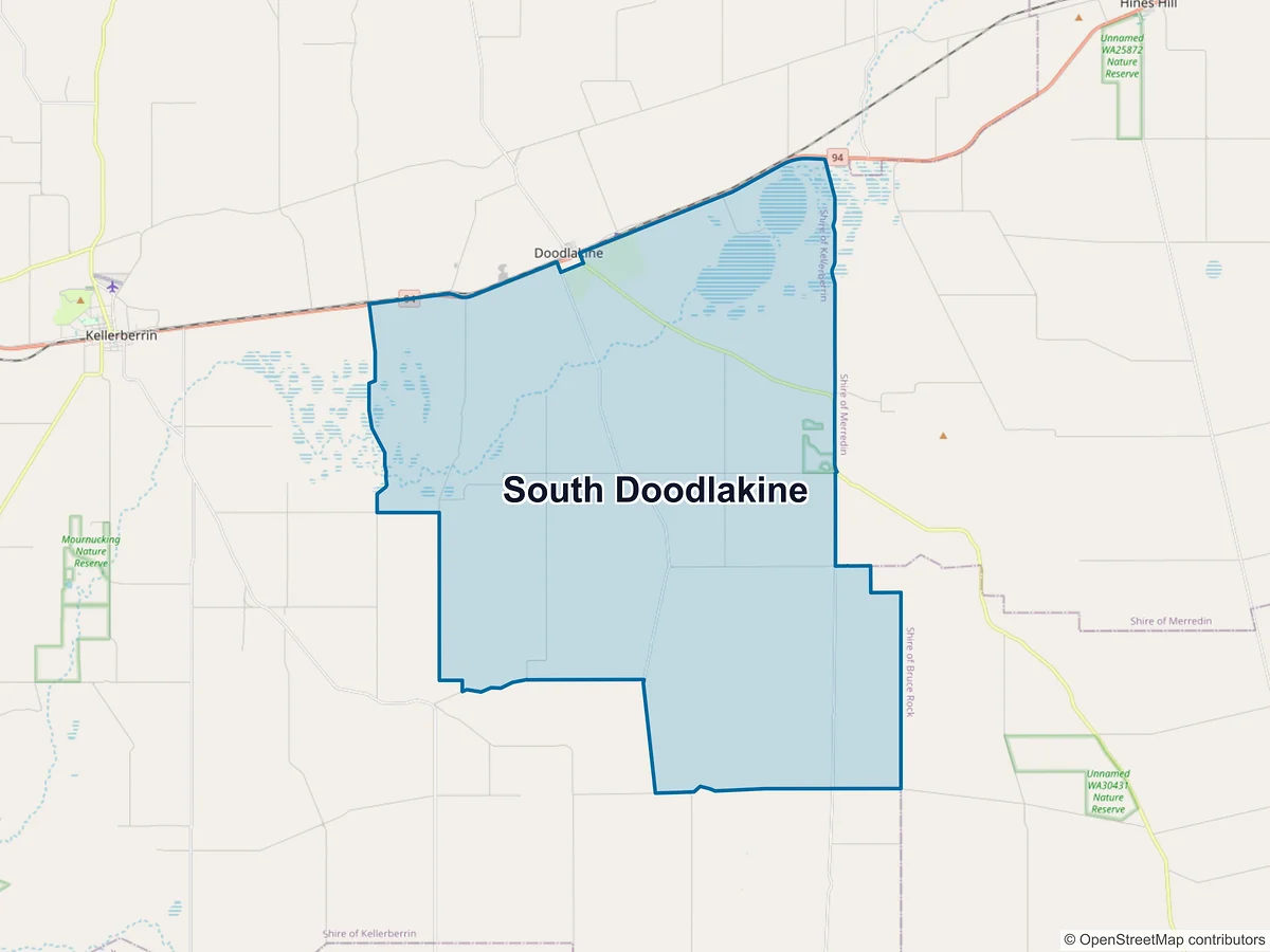 Map of South Doodlakine, WA, Australia