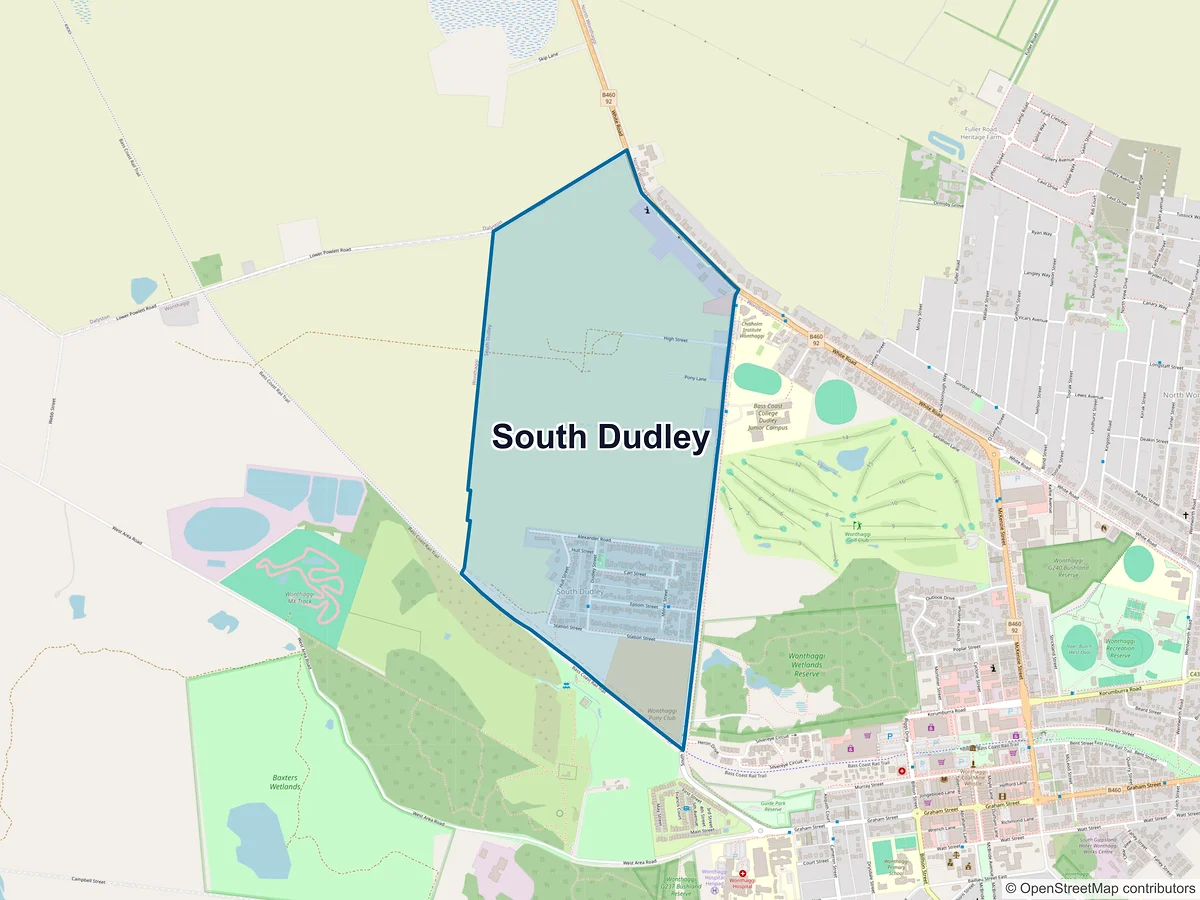 Map of South Dudley, VIC, Australia