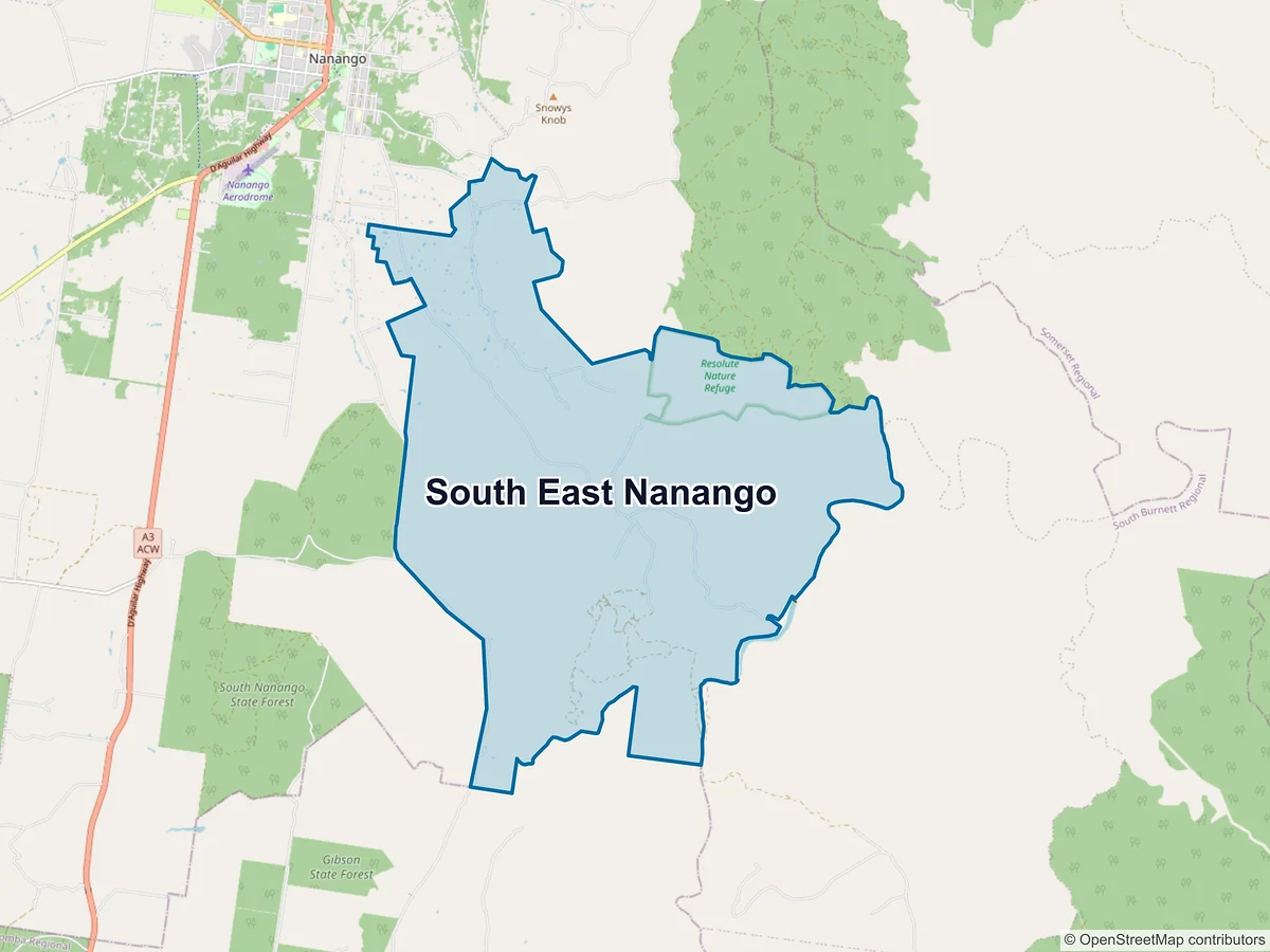 Map of South East Nanango, QLD, Australia