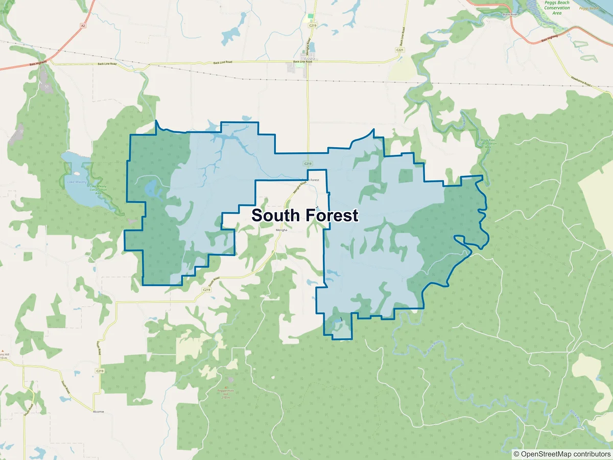Map of South Forest, TAS, Australia