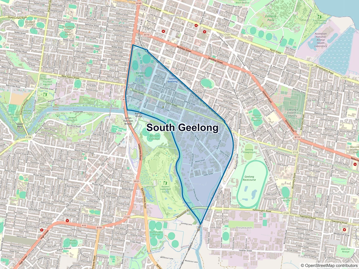 Map of South Geelong, VIC, Australia