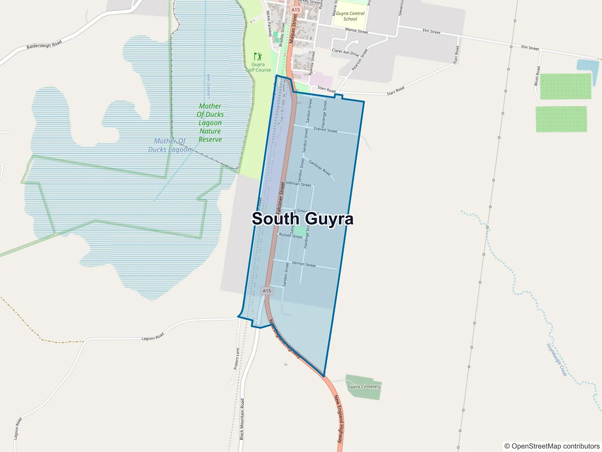 Map of South Guyra, NSW, Australia
