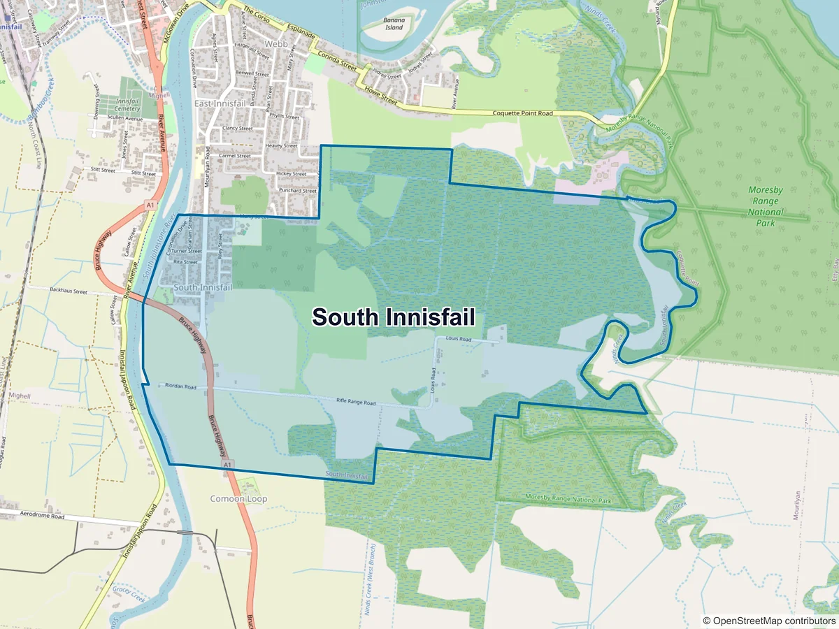 Map of South Innisfail, QLD, Australia