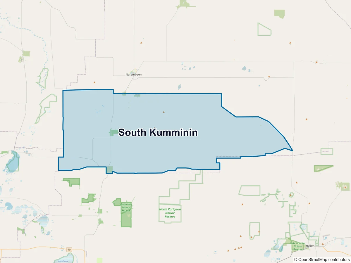 Map of South Kumminin, WA, Australia