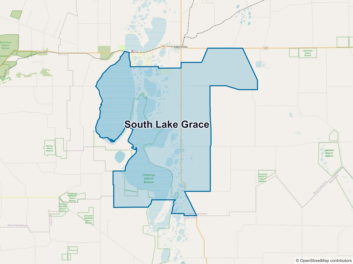 Map of South Lake Grace, WA, Australia