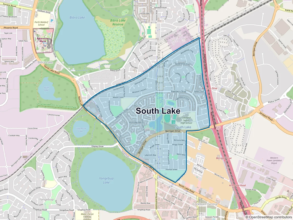 Map of South Lake, WA, Australia