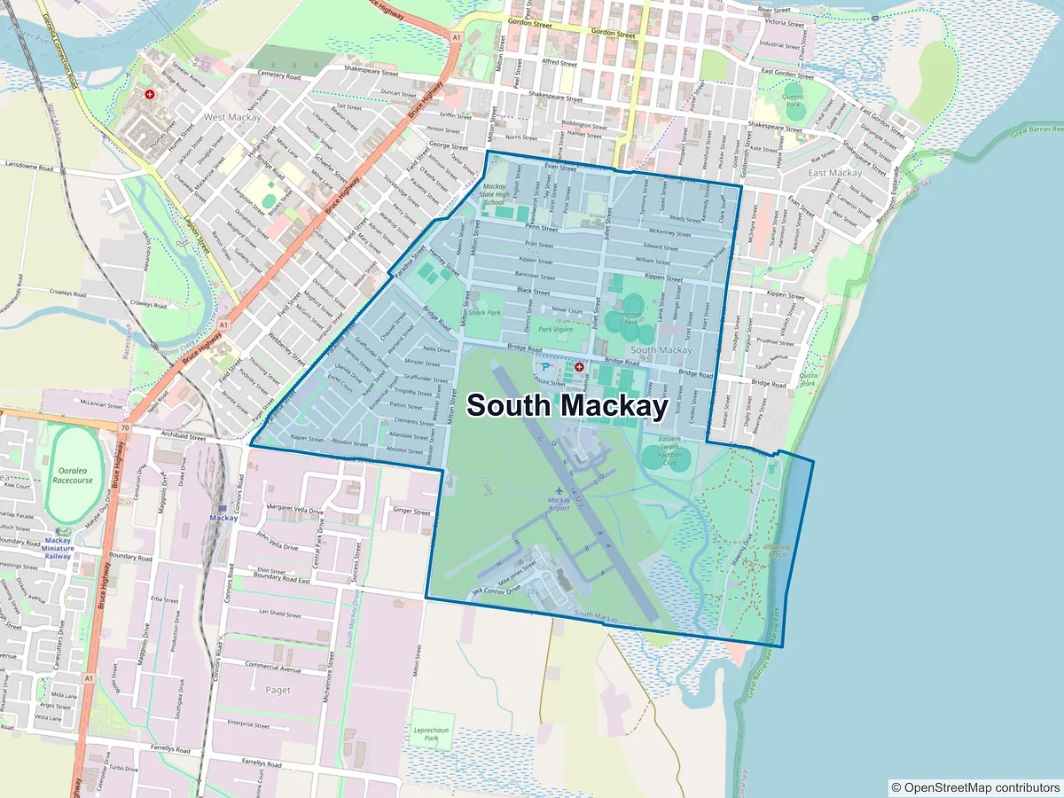 Map of South Mackay, QLD, Australia