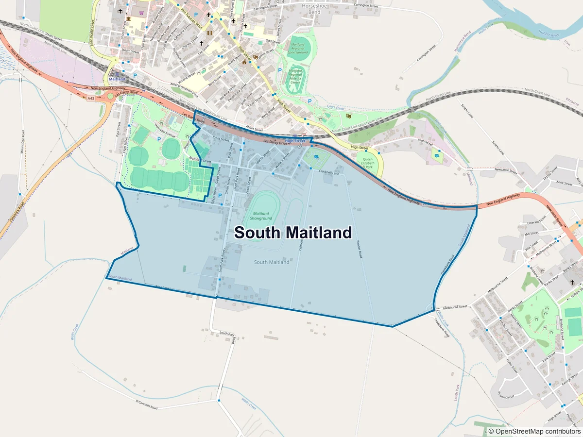Map of South Maitland, NSW, Australia