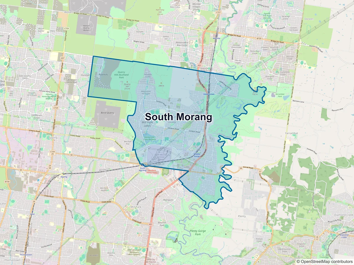 Map of South Morang, VIC, Australia