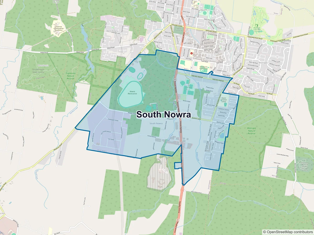 Map of South Nowra, NSW, Australia
