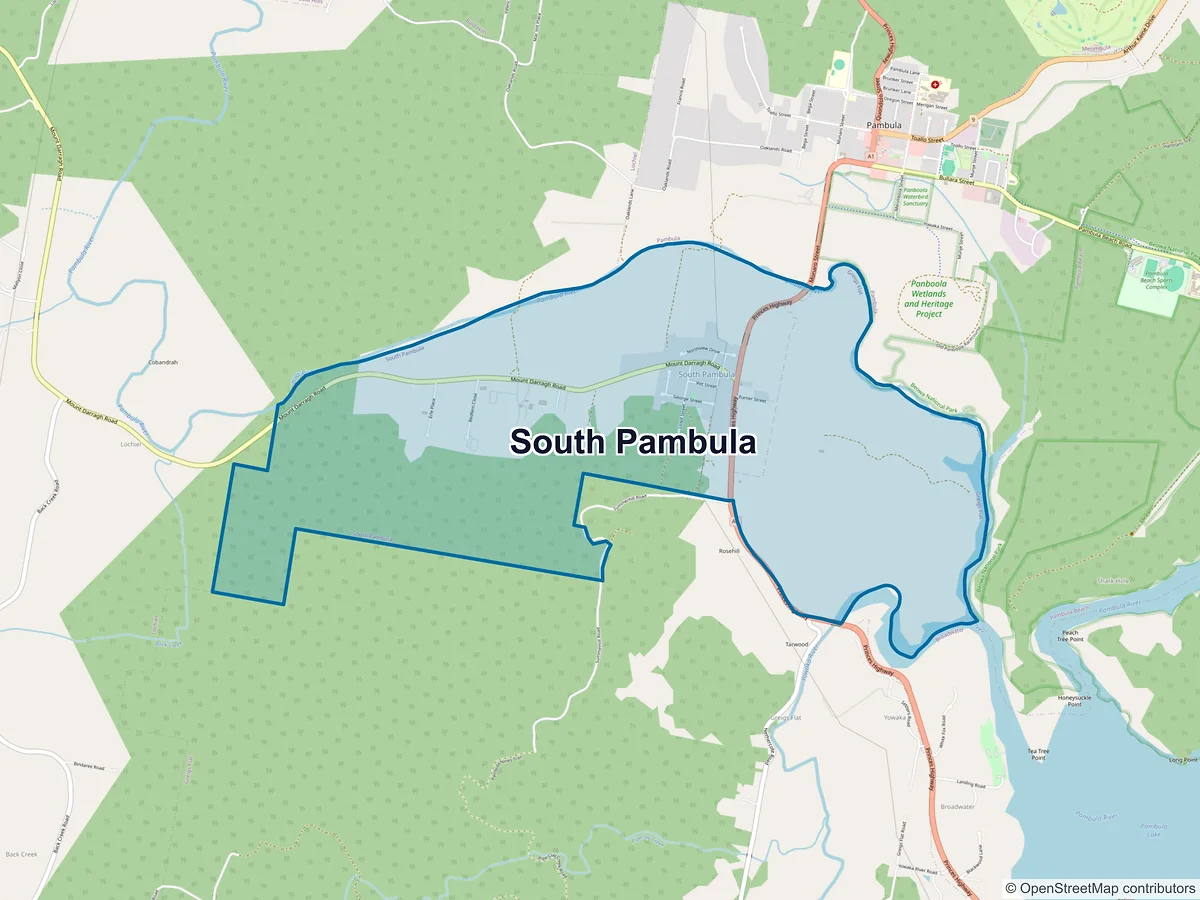 Map of South Pambula, NSW, Australia