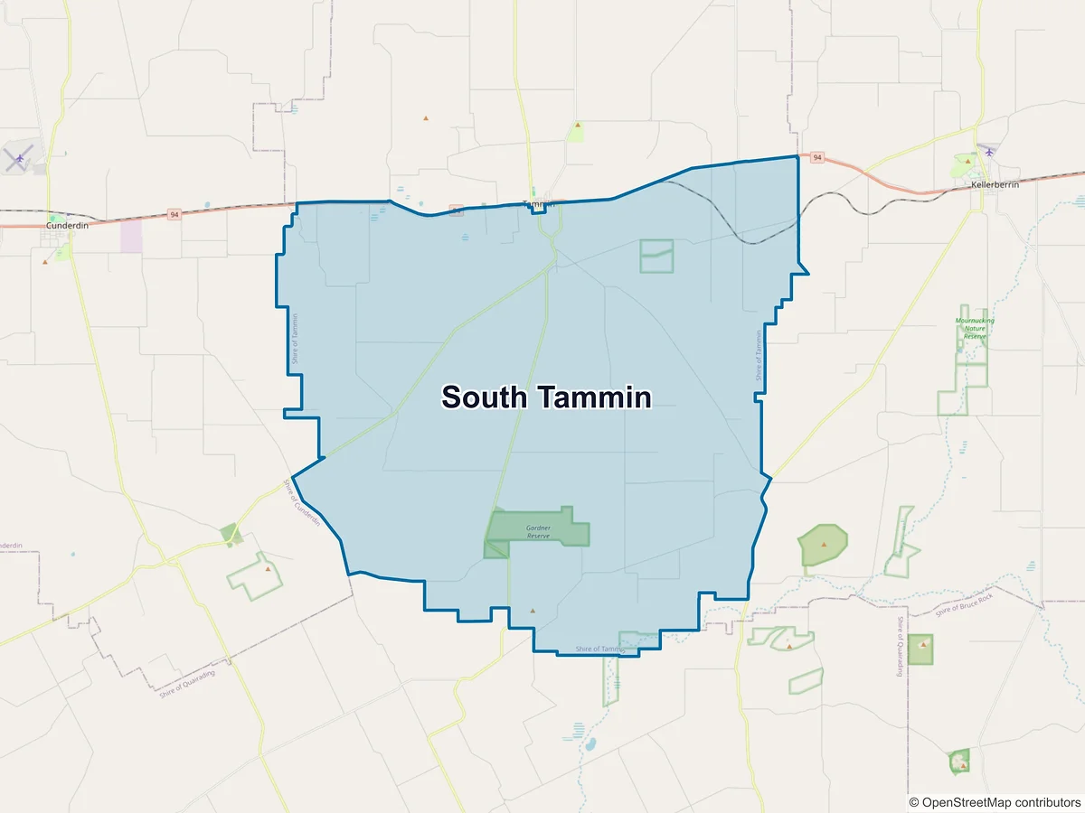Map of South Tammin, WA, Australia